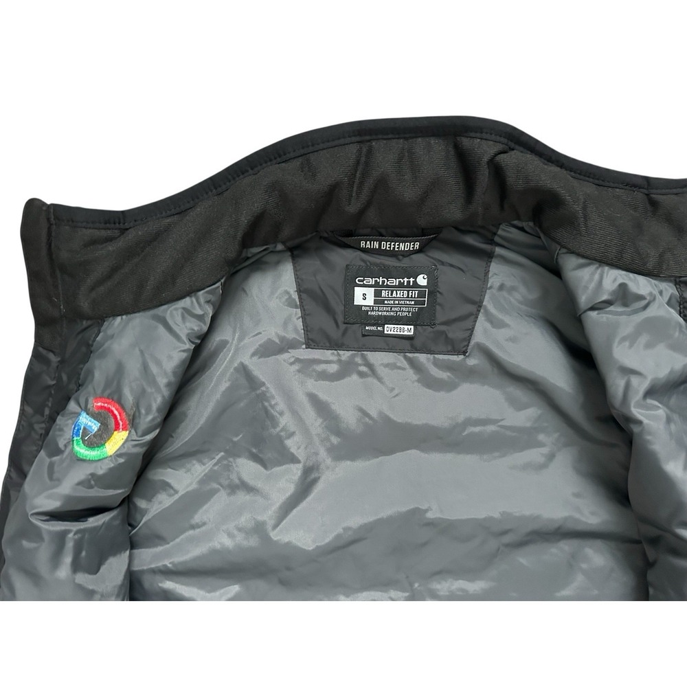 Carhartt Rain Defender Lightweight Insulated Mens Black Vest w Google Logo - Picture 9 of 10